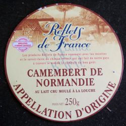 Dessus de boite de fromage Camembert de Normandie