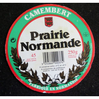 Dessus de boite de fromage Camembert Praierie Normande