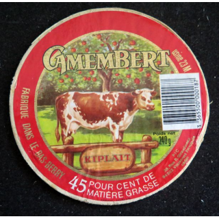 Dessus de boite de fromage Camembert