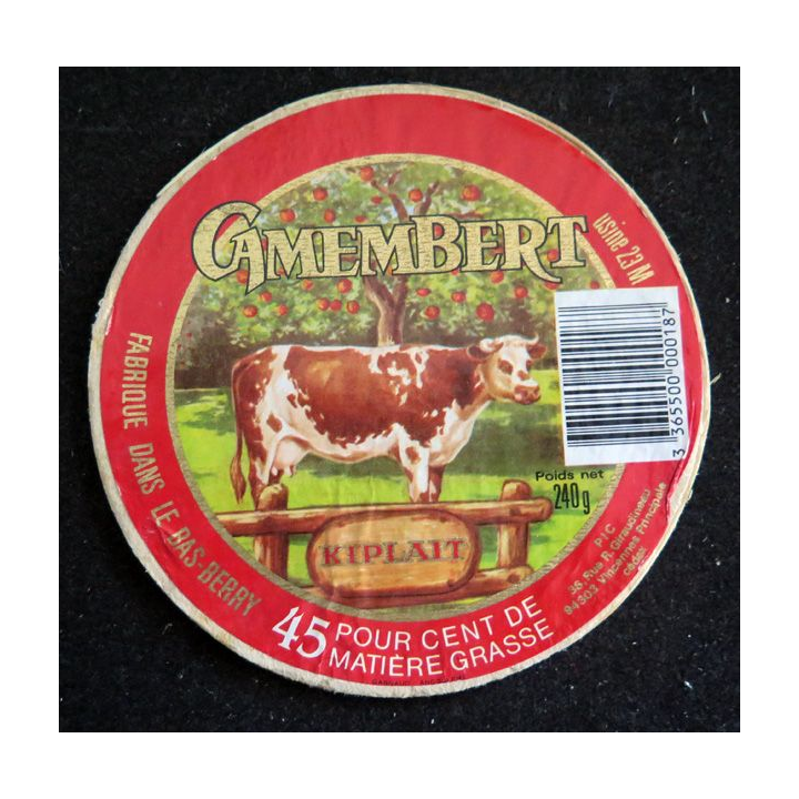 Dessus de boite de fromage Camembert