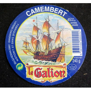 Dessus de boite de fromage Camembert Le Galion
