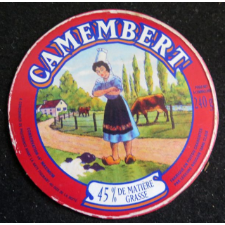 Dessus de boite de fromage Camembert