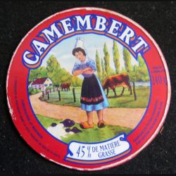 Dessus de boite de fromage Camembert