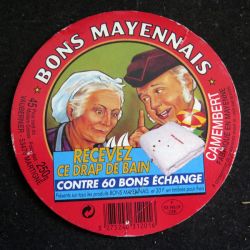 Dessus de boite de fromage Camembert Bons Mayennais