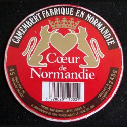 Dessus de boite de fromage Camembert Coeur de Normandie