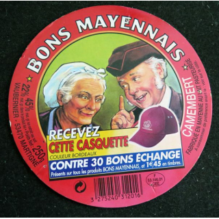 Dessus de boite de fromage Camembert Bons Mayennais