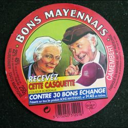 Dessus de boite de fromage Camembert Bons Mayennais