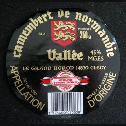 Dessus de boite de fromage Camembert de Normandie