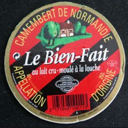 Dessus de boite de fromage Camembert Le Bien Fait
