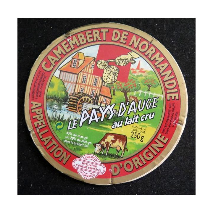 Dessus de boite de fromage Camembert de Normandie