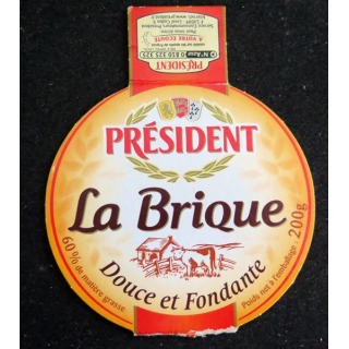 Dessus de boite de fromage Président la Brique