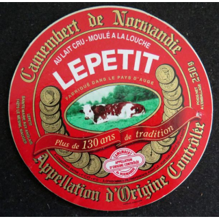 Dessus de boite de fromage Camembert de Normandie