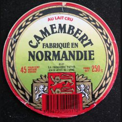 Dessus de boite de fromage Camembert