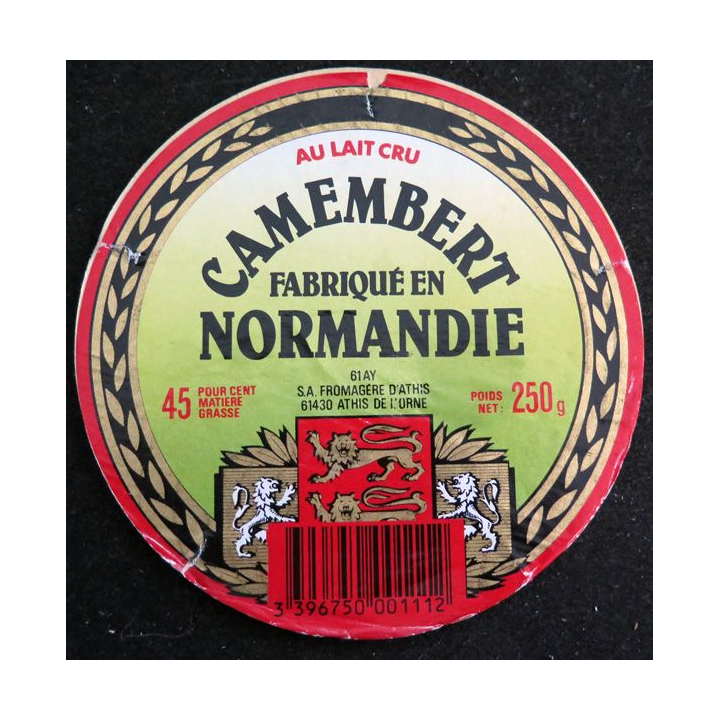 Dessus de boite de fromage Camembert