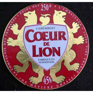 Dessus de boite de fromage Coeur de Lion