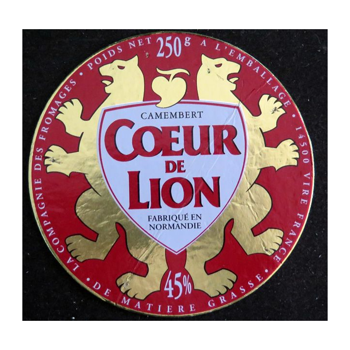 Dessus de boite de fromage Coeur de Lion