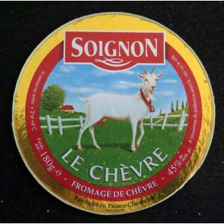 Dessus de boite de fromage Le Chèvre Soignon