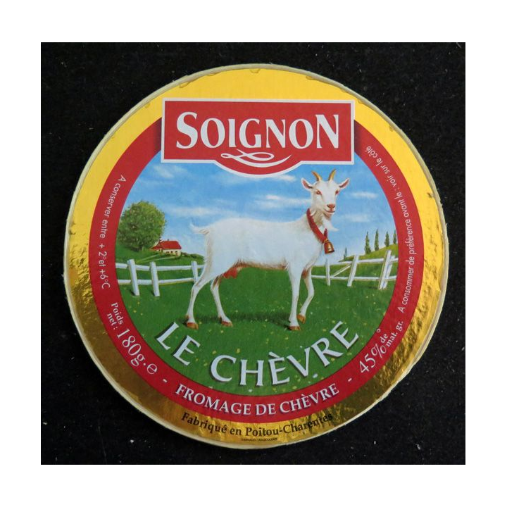 Dessus de boite de fromage Le Chèvre Soignon