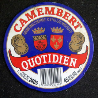 Dessus de boite de fromage Camembert Quotidien