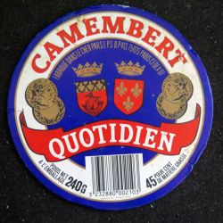 Dessus de boite de fromage Camembert Quotidien