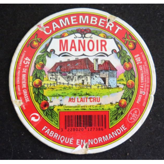 Dessus de boite de fromage Camembert Manoir 