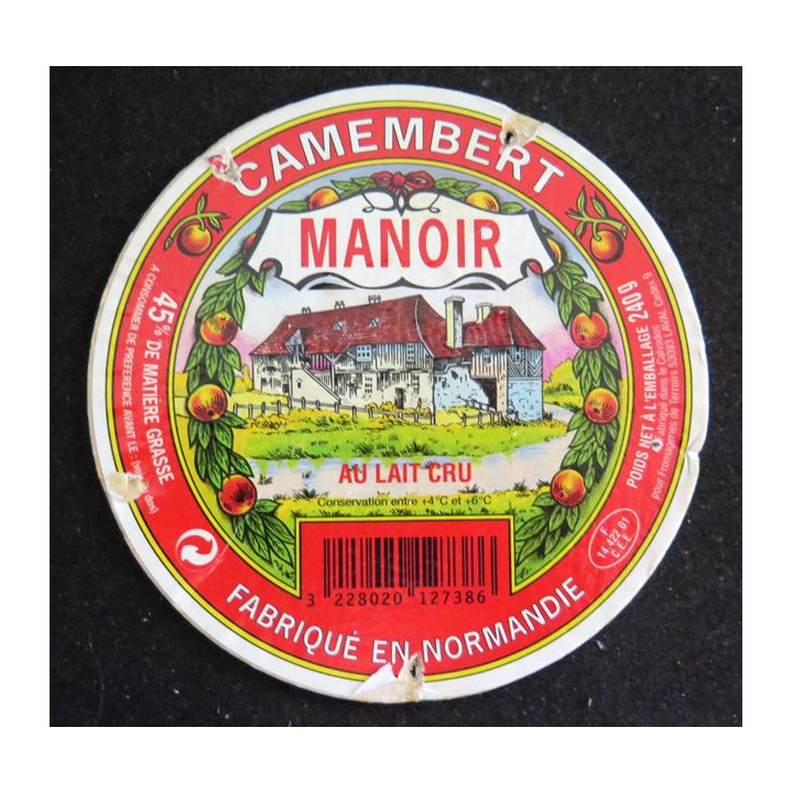 Dessus de boite de fromage Camembert Manoir 