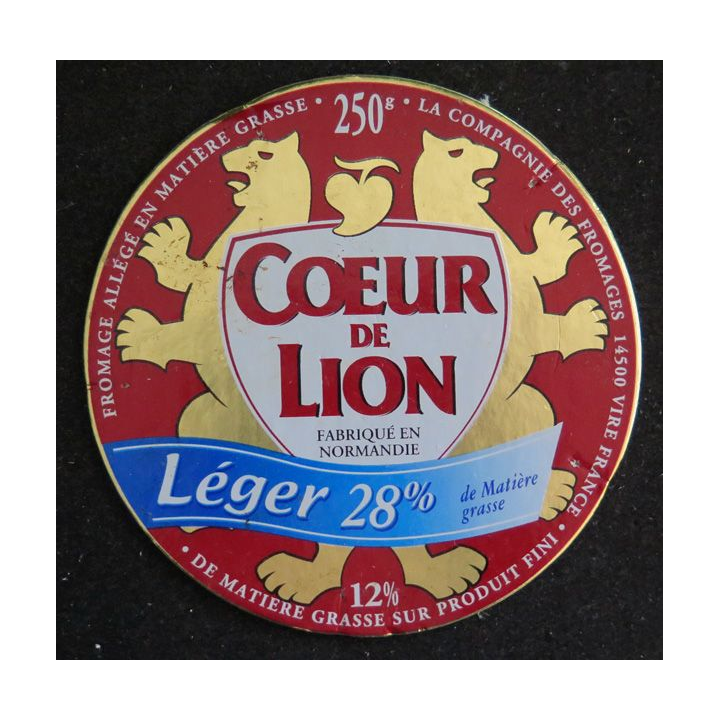 Dessus de boite de fromage Coeur de Lion