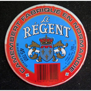 Dessus de boite de fromage Camembert Le Régent