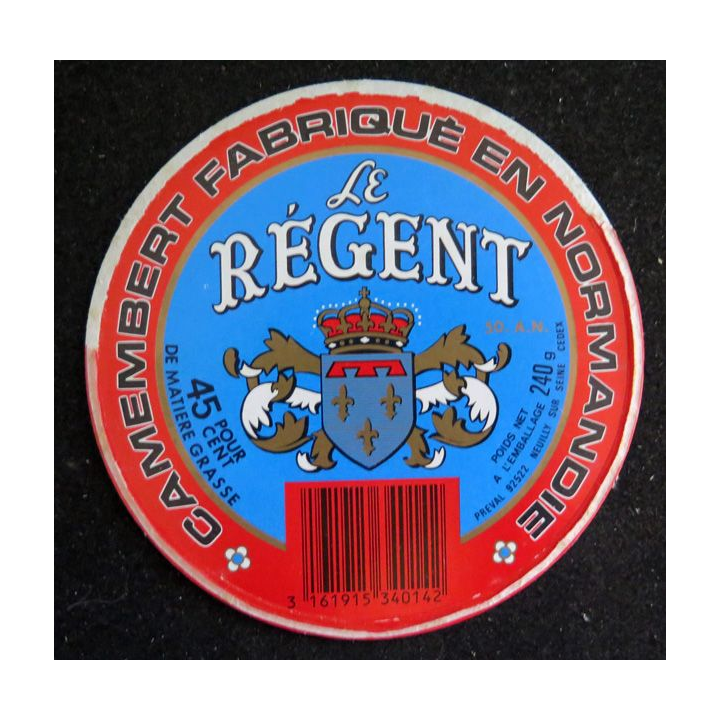 Dessus de boite de fromage Camembert Le Régent