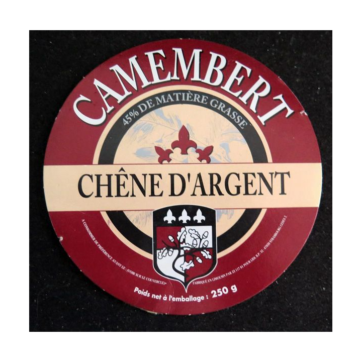 Dessus de boite de fromage Camembert Chêne d'Argent