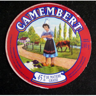 Dessus de boite de fromage Camembert
