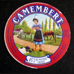 Dessus de boite de fromage Camembert