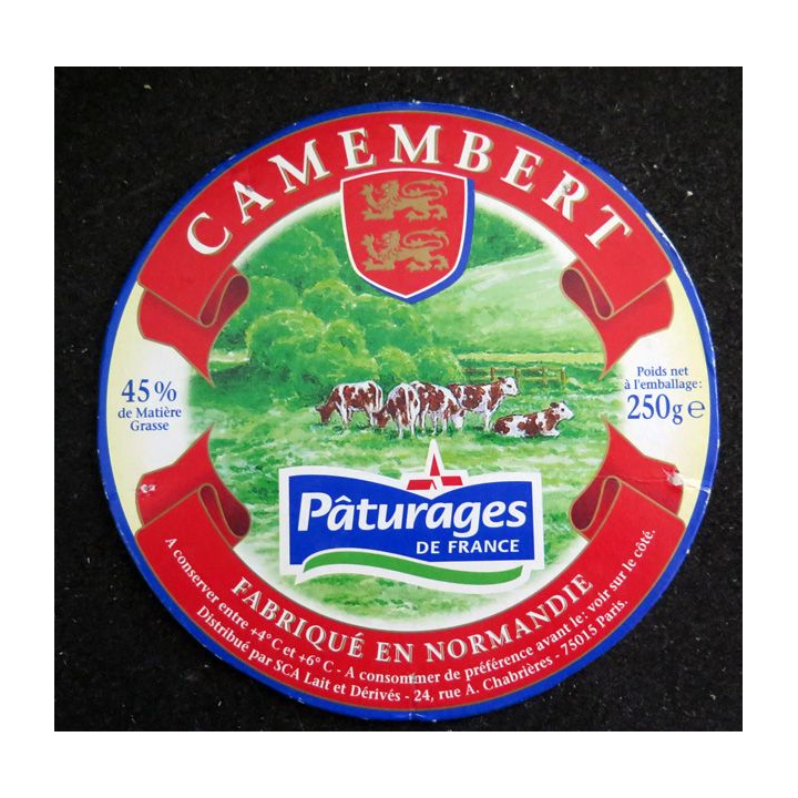 Dessus de boite de fromage Camembert