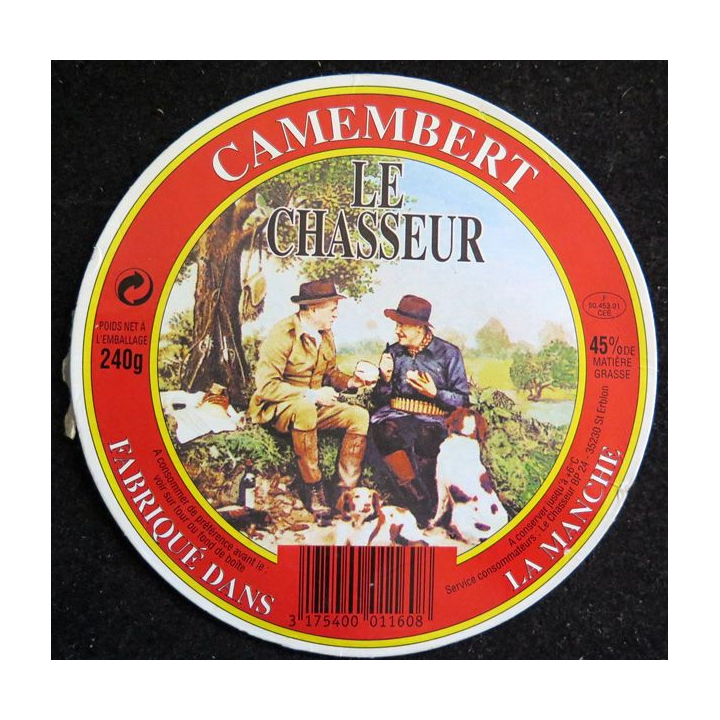 Dessus de boite de fromage Camembert Le Chasseur