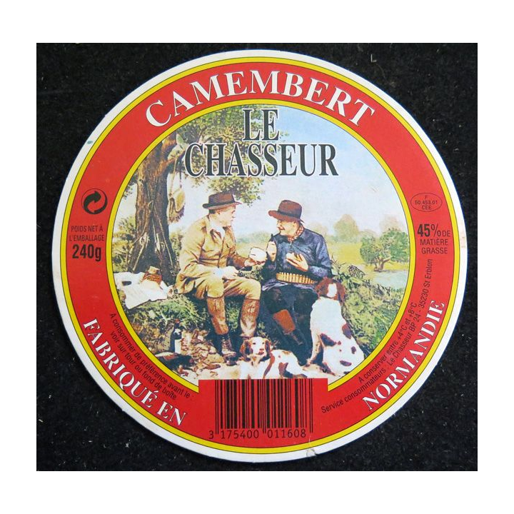 Dessus de boite de fromage Camembert Le Chasseur