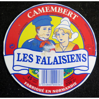 Dessus de boite de fromage Camembert Les Falaisiens