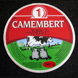 Dessus de boite de fromage Camembert