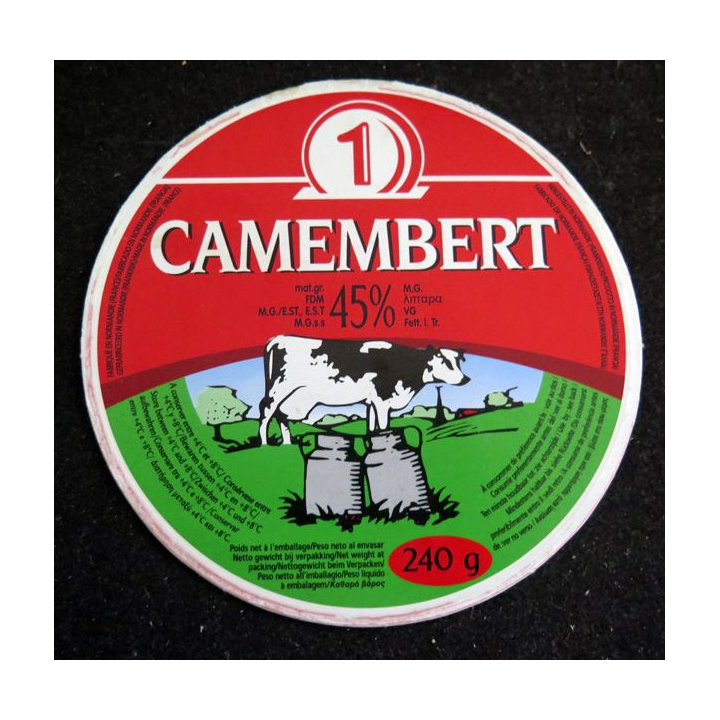 Dessus de boite de fromage Camembert