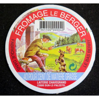 Dessus de boite de fromage Le Berger