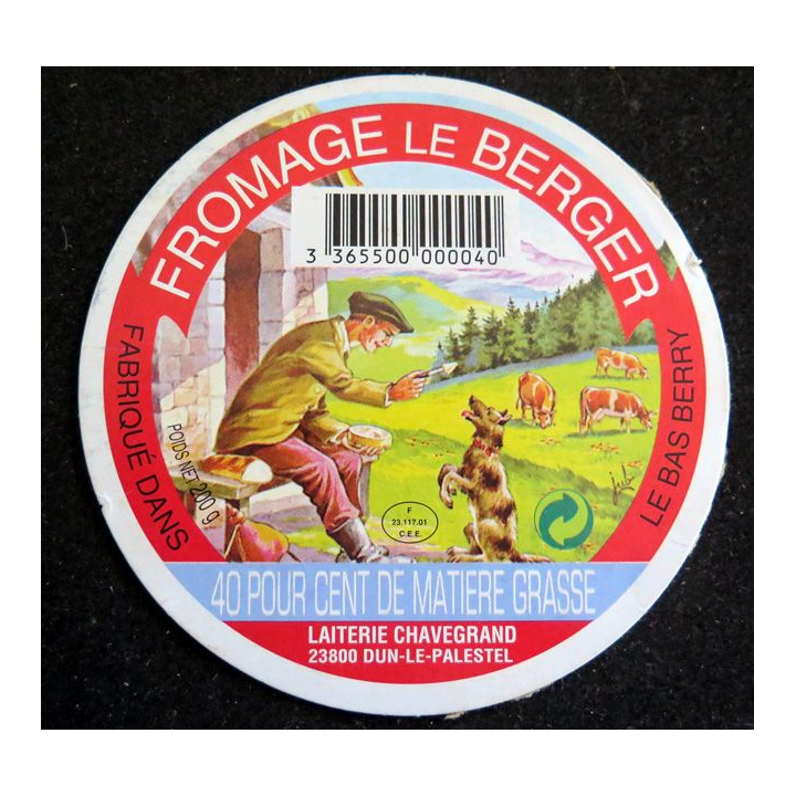Dessus de boite de fromage Le Berger