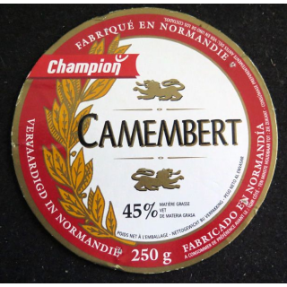 Dessus de boite de fromage Camembert
