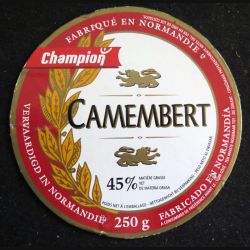 Dessus de boite de fromage Camembert