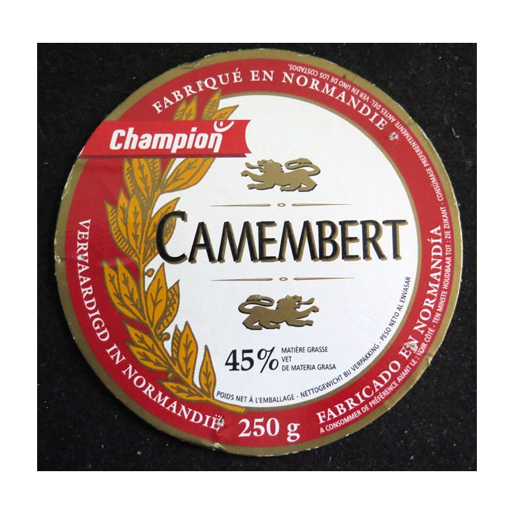 Dessus de boite de fromage Camembert