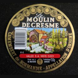 Dessus de boite de fromage Camembert le Moulin de Cresme
