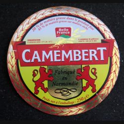 Dessus de boite de fromage Camembert