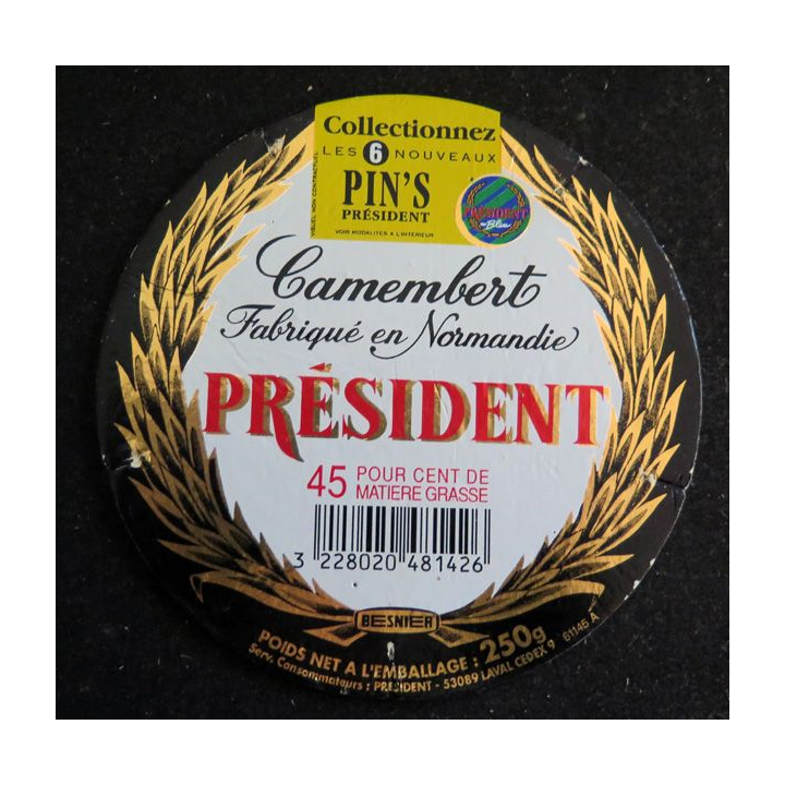 Dessus de boite de fromage Camembert Président