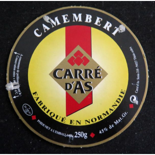 Dessus de boite de fromage Camembert Carré d'As