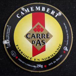 Dessus de boite de fromage Camembert Carré d'As