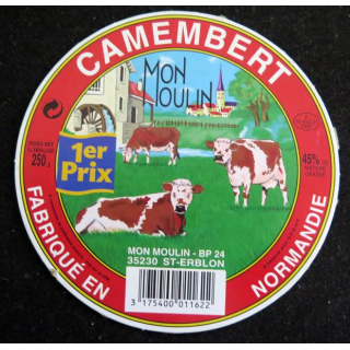Dessus de boite de fromage Camembert