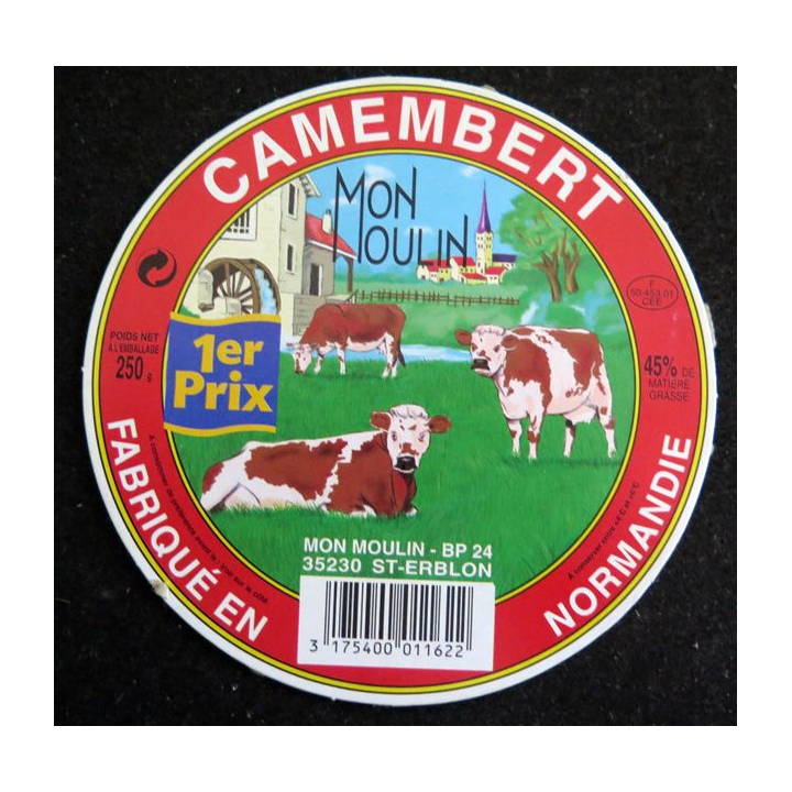 Dessus de boite de fromage Camembert